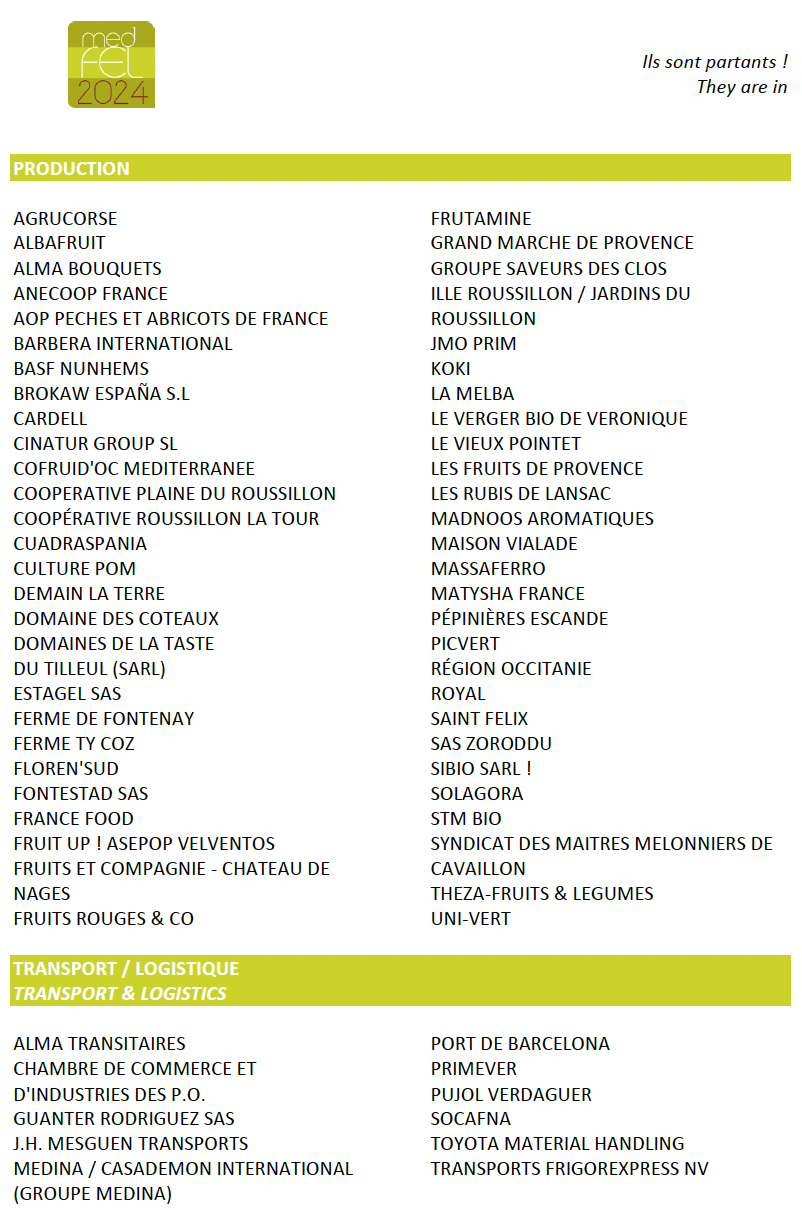 Exhibitors List 2024 Salon professionnel medFEL